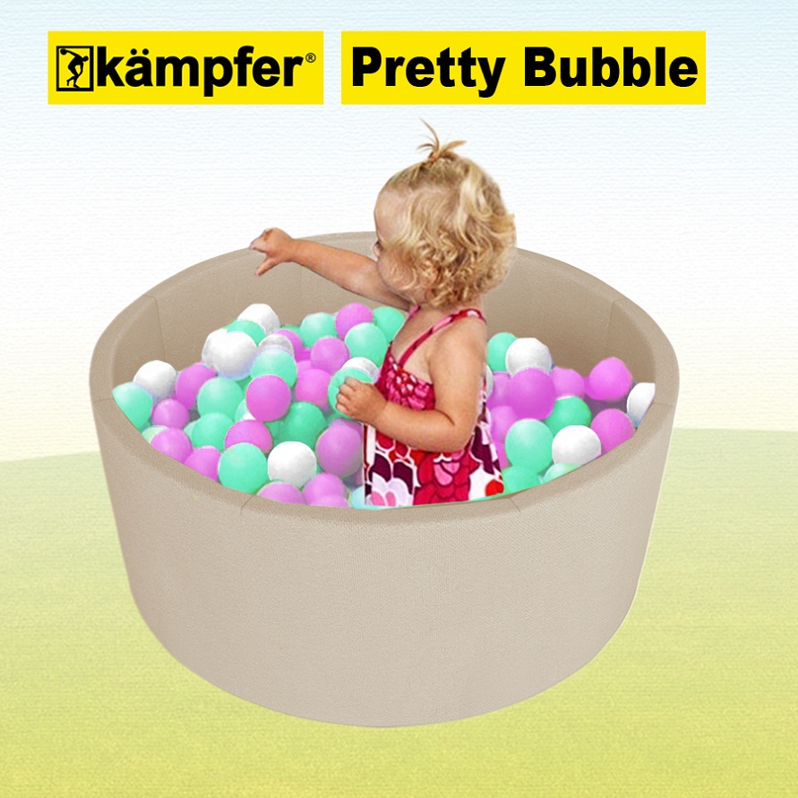 Детский сухой бассейн Kampfer - Pretty Bubble, цвет бежевый + 300 шаров  